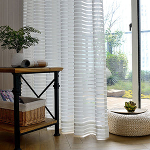 Jacquard Striped Sheer Curtains