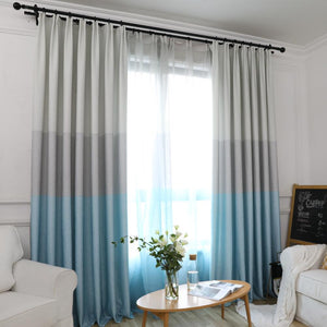 Color Splicing Blackout Window Curtains