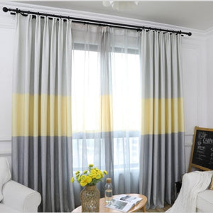 Color Splicing Blackout Window Curtains